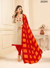 Gray Colour Designer Latest Fancy Casual Wear Cotton Jacquard Embroidered Dress Material Collection 26250